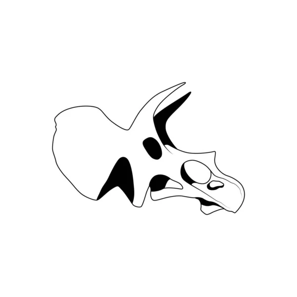 Vektor Illustration Grafiska Triceratops Skalle — Stock vektor