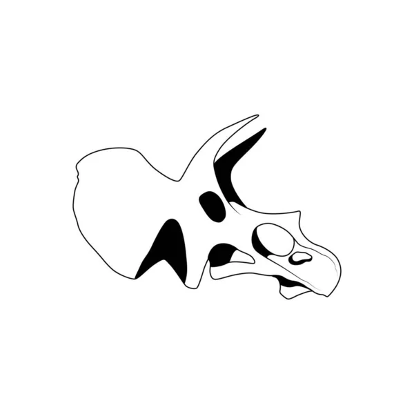 Grafiksel triceratops kafatasının vektör çizimi