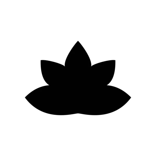 Vector Illustration Lotus Flower Black Silhouette — Stock vektor