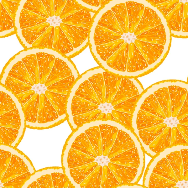 Vector Seamless Pattern Orange Slices Citrus Background — Stock Vector