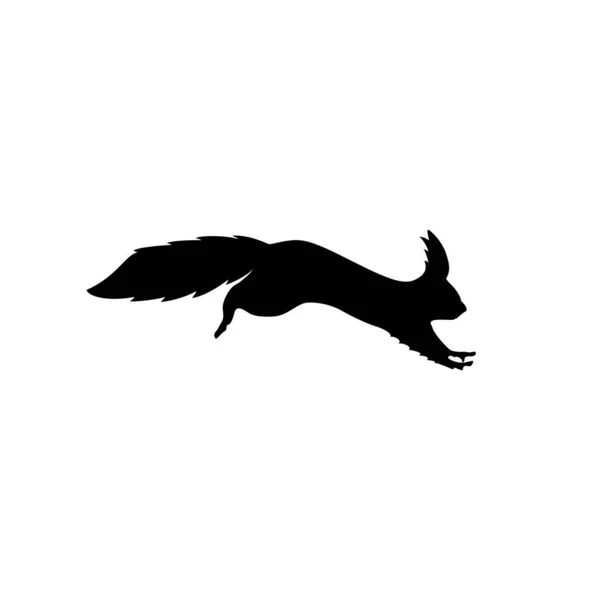 Vector Illustration Black Squirrel Silhouette Running Squirrel Silhouette — Image vectorielle