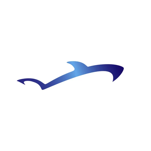 Vector Shark Silhouette Logo Fish Gradient Logotype — Stock vektor