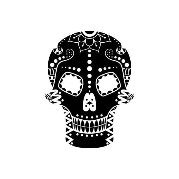 Vector Sugar Skull Floral Pattern Illustration Day Dead — Stock Vector