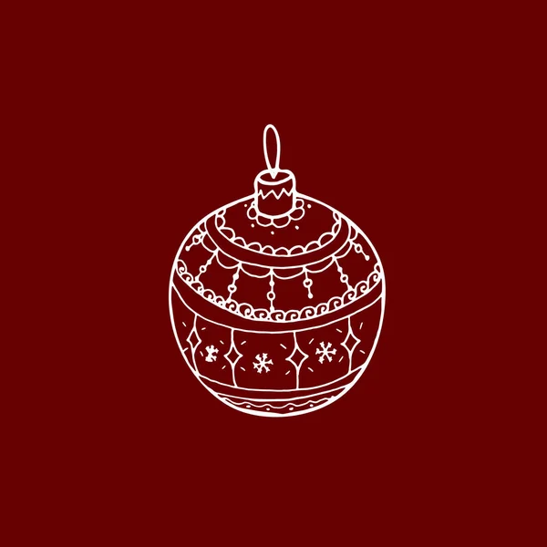 Symbole Décoratif Noël Vectoriel Jouet Boule Sapin Doodle Jouet Boule — Image vectorielle