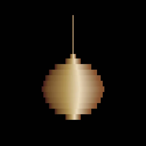 Векторная Золотая Елочная Игрушка Минималистский Дизайн — стоковый вектор