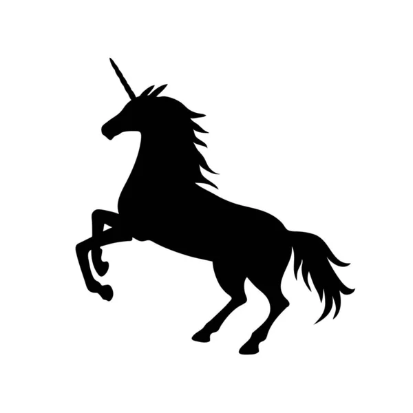 Vector Illustration Unicorn Silhouette Black Unicorn — Vetor de Stock