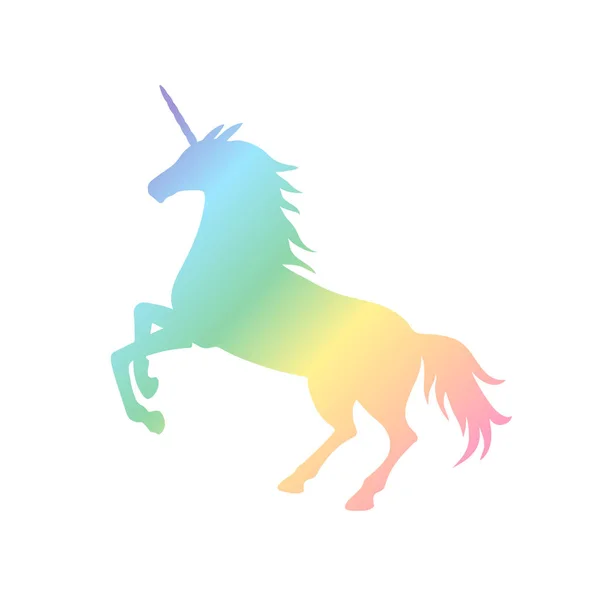 Illustrazione Vettoriale Della Silhouette Unicorno Unicorno Arcobaleno — Vettoriale Stock