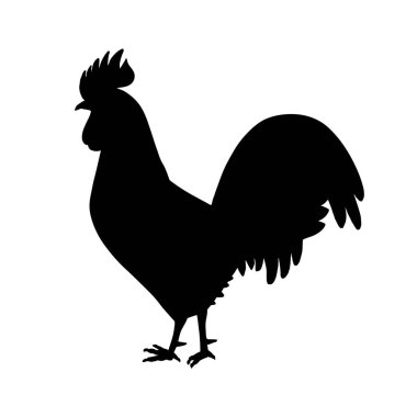 Vektör illüstrasyon horoz silueti. Vektör siki