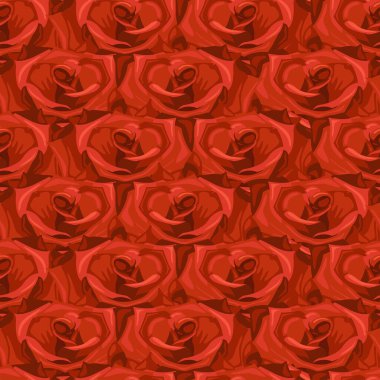 Kırmızı güllerin pürüzsüz deseni. 