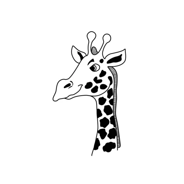 Tête Girafe Vectorielle Animal Bande Dessinée — Image vectorielle