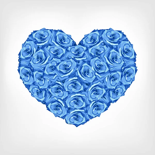 Векторная Иллюстрация Сердца Голубой Розы Открытка День Святого Валентина День — стоковый вектор
