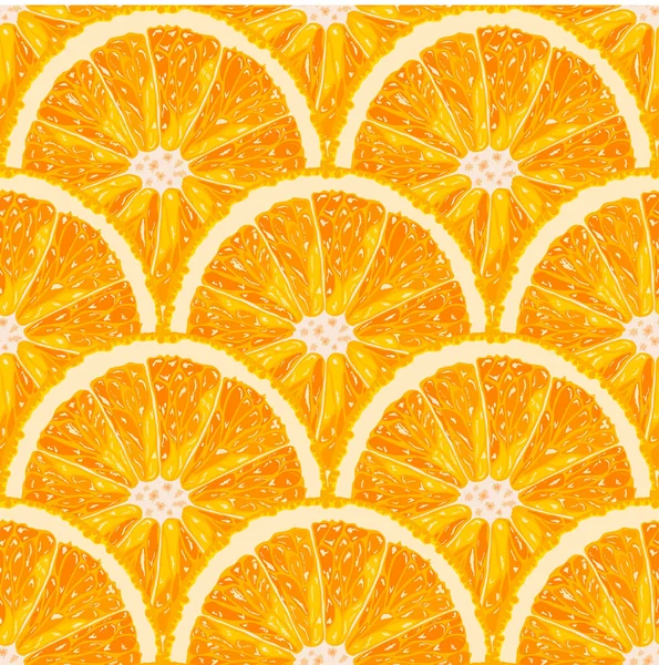 Seamless Pattern Orange Slice Vector Citrus — Stock Vector