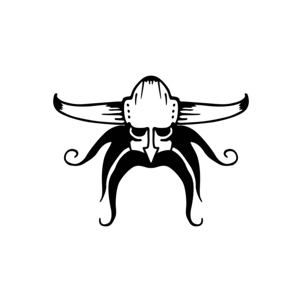 Vektor Forntida Vikingahuvud Logotyp — Stock vektor