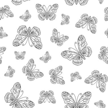 Kelebek konturundan kusursuz bir iz. Renklendirme sayfası arka planı