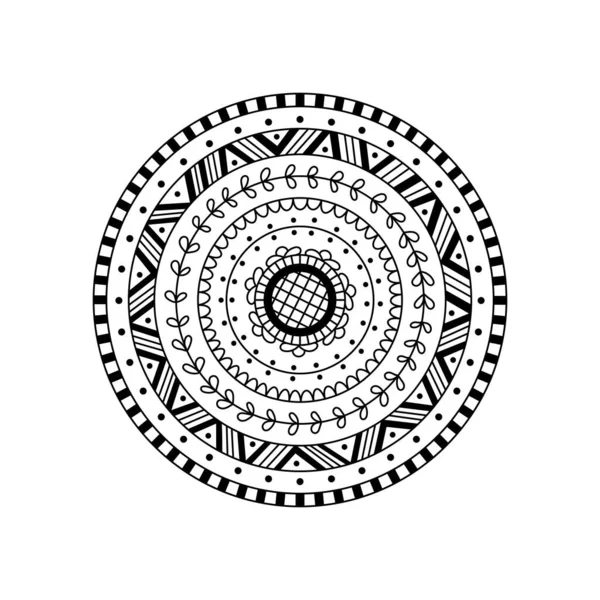 Vector Rond Mandala Etnische Decoratieve Ornament — Stockvector