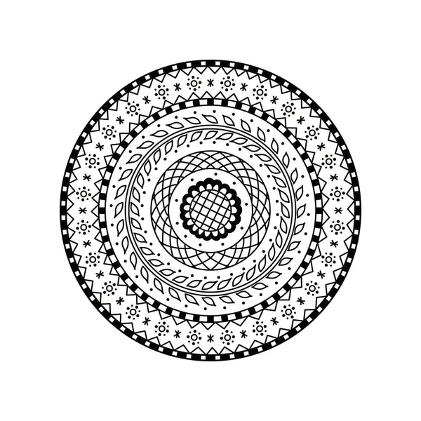 Mandala Rond Vecteur Ornement Décoratif Ethnique Coloriage Livre Stress Pour — Image vectorielle