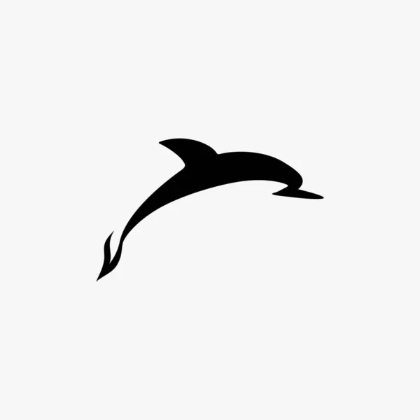 Logo Vector Dolphin Lumba Lumba Hitam Dan Putih Siluet Ilustrasi - Stok Vektor