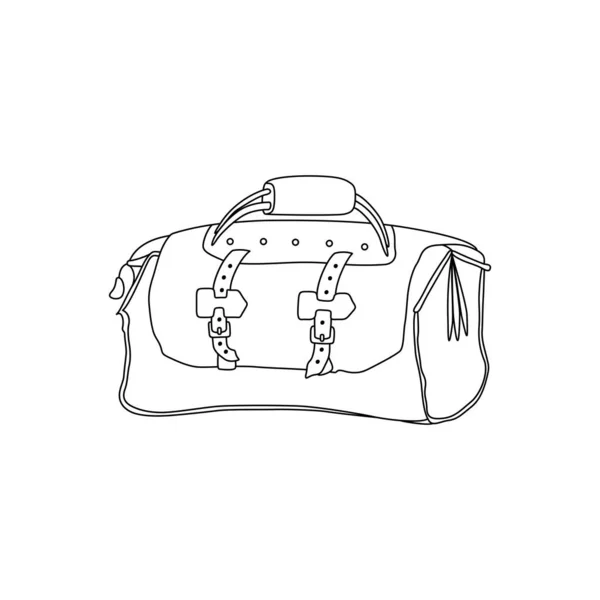 Illustration Vectorielle Sac Voyage Croquis Main Valise — Image vectorielle