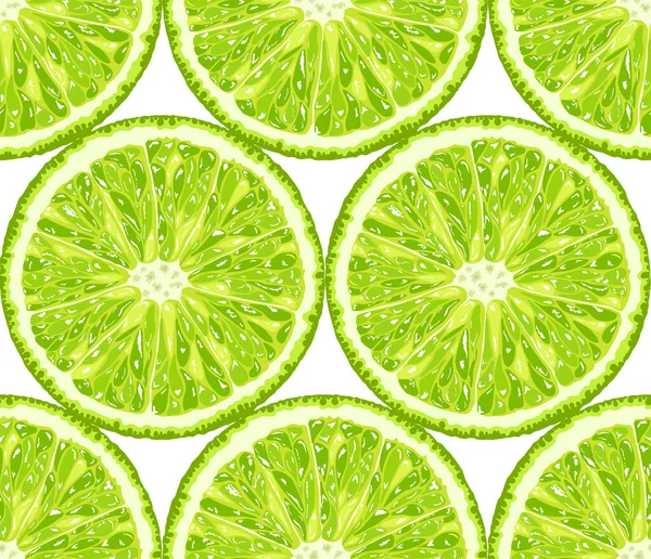 Vector Seamless Pattern Lime Citrus Background — Stock Vector