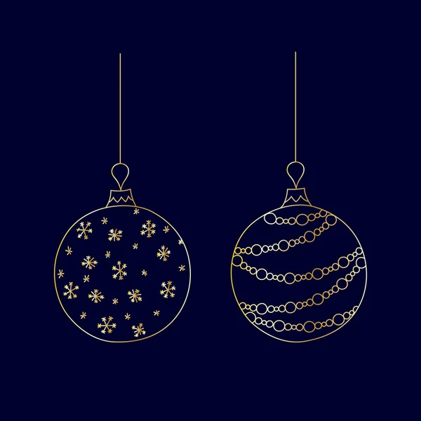 Elle çizilmiş, iplikli altın Noel oyuncağı.