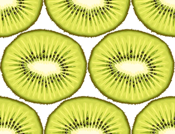 Vector Naadloos Patroon Van Kiwi Plakjes — Stockvector