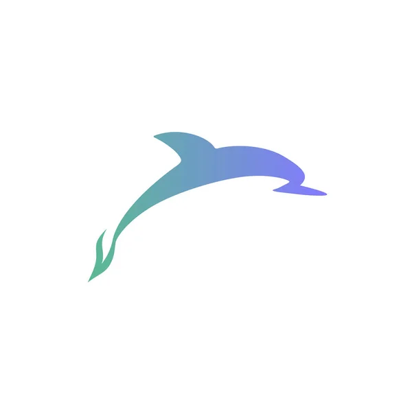 Vektordelfinlogotyp Lutande Delfinsiluett Vektorillustration — Stock vektor