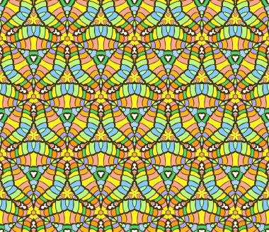 Etnik tarzdaki soyut unsurların kusursuz deseni