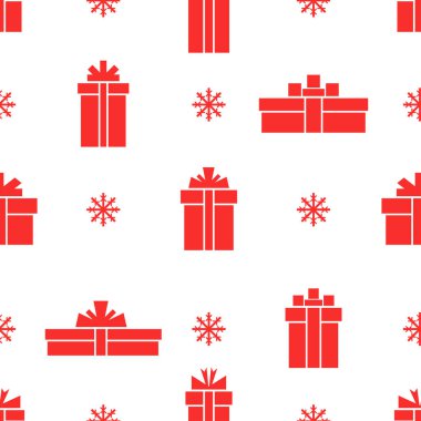 Kusursuz hediye kutusu deseni, beyaz arkaplanda kırmızı hediye kutuları