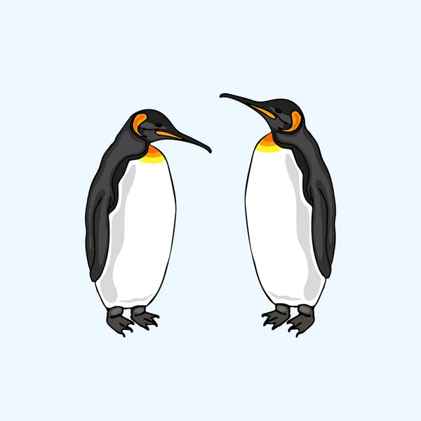 Vektorillustration Pinguinfamilie Liebe Vogelfamilie Kaiserpinguin — Stockvektor