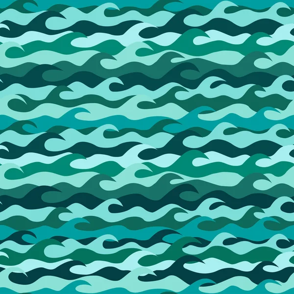 Bezešvé Vzory Mořských Vln — Stockový vektor