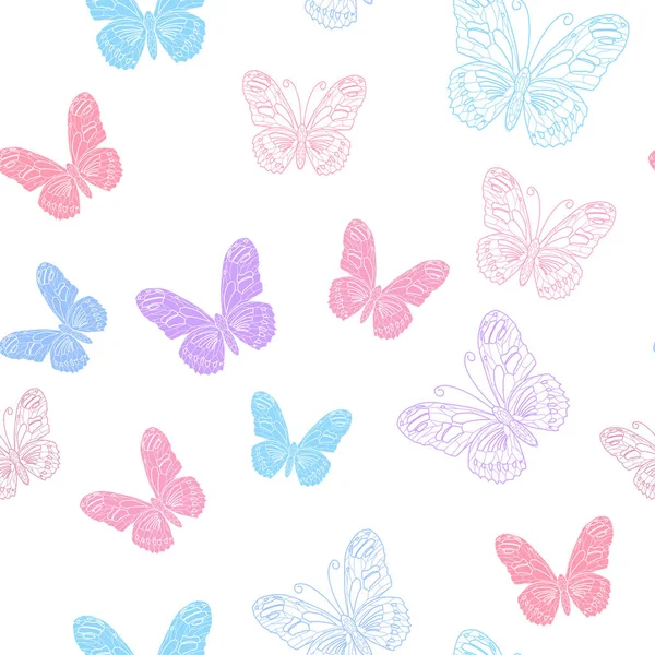 蝶で作られたシームレスなパターン — ストックベクタ