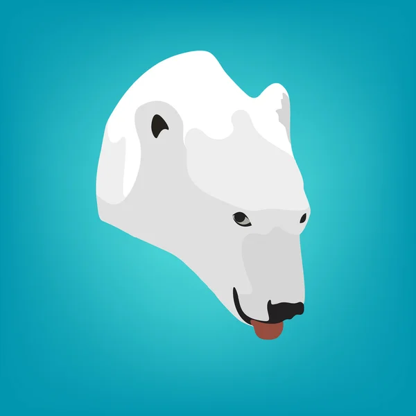 Cabeça do urso polar de ilustração sobre um fundo azul. EPS 10 —  Vetores de Stock