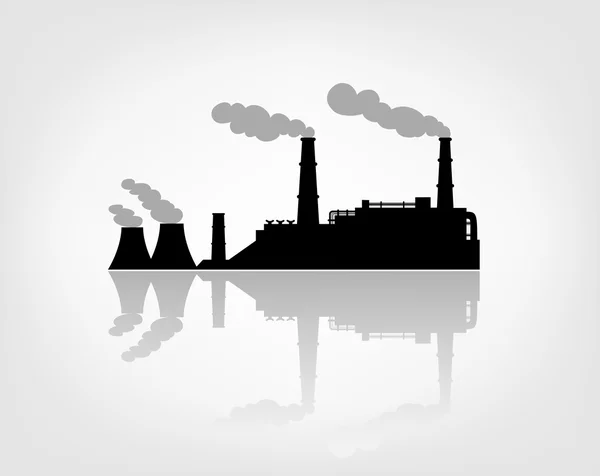 Silhouette d'usine sur le fond blanc — Image vectorielle