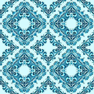 Dikişsiz desen soyut mavi öğesinden yapılan