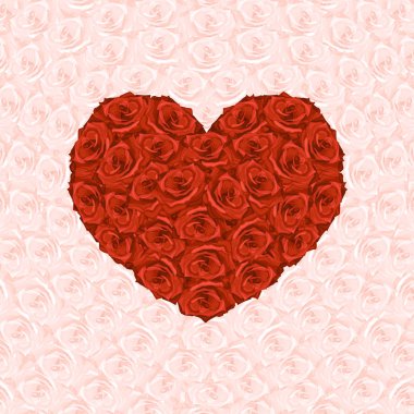 kırmızı gül gül arka plan üzerinde kalp resmi
