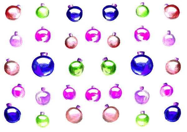 Enfeites de Natal multicoloridos para a árvore de Natal — Fotografia de Stock