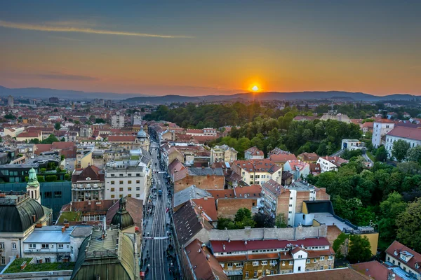 Місто Загреб повітряних міський пейзаж. — стокове фото