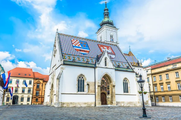 San Marco kerk in Zagreb, Kroatië. — Stockfoto