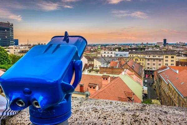 Zagreb cityscape viewpoint aerial — Stock Photo, Image