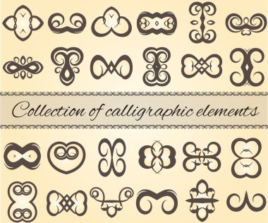 Tasarlamak vektör için kaligrafi öğeleri koleksiyonu