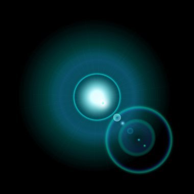 Flash. Neon ışık etkisi. Yıldızı parlayan. Siyah bir zemin üzerine parlak ışık parlama