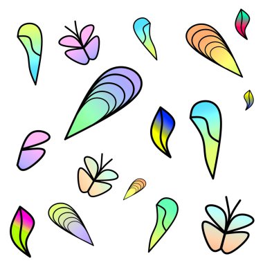 Beyaz bir arka plan doğa unsurları ile Seamless Modeli