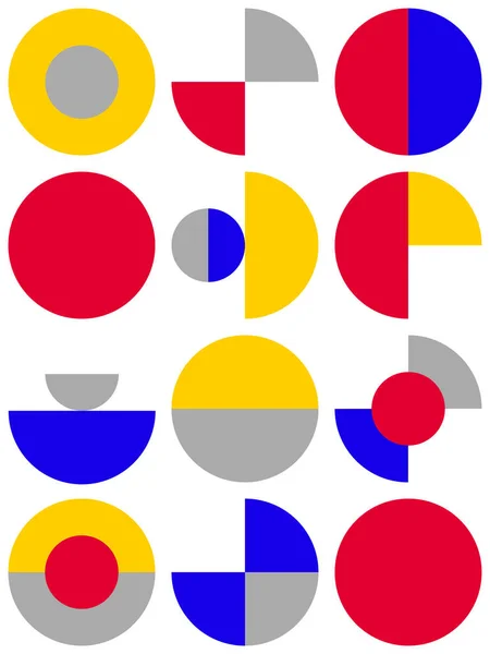 Модний Візерунок Плакат Баугауз Векторні Геометричні Фігури Абстрактного Кола Прості — стоковий вектор