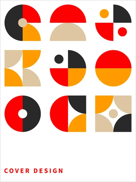 Yılların Modası Bauhaus Renksiz Geometrik Arka Plan Daireler Çizerek Desen — Stok Vektör