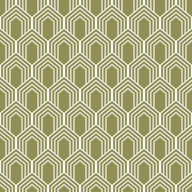 Art deco tarzında kusursuz bir desen. Duvar kağıdı, tekstil için Geometrik sanat deco arka planı. Vektör illüstrasyonu