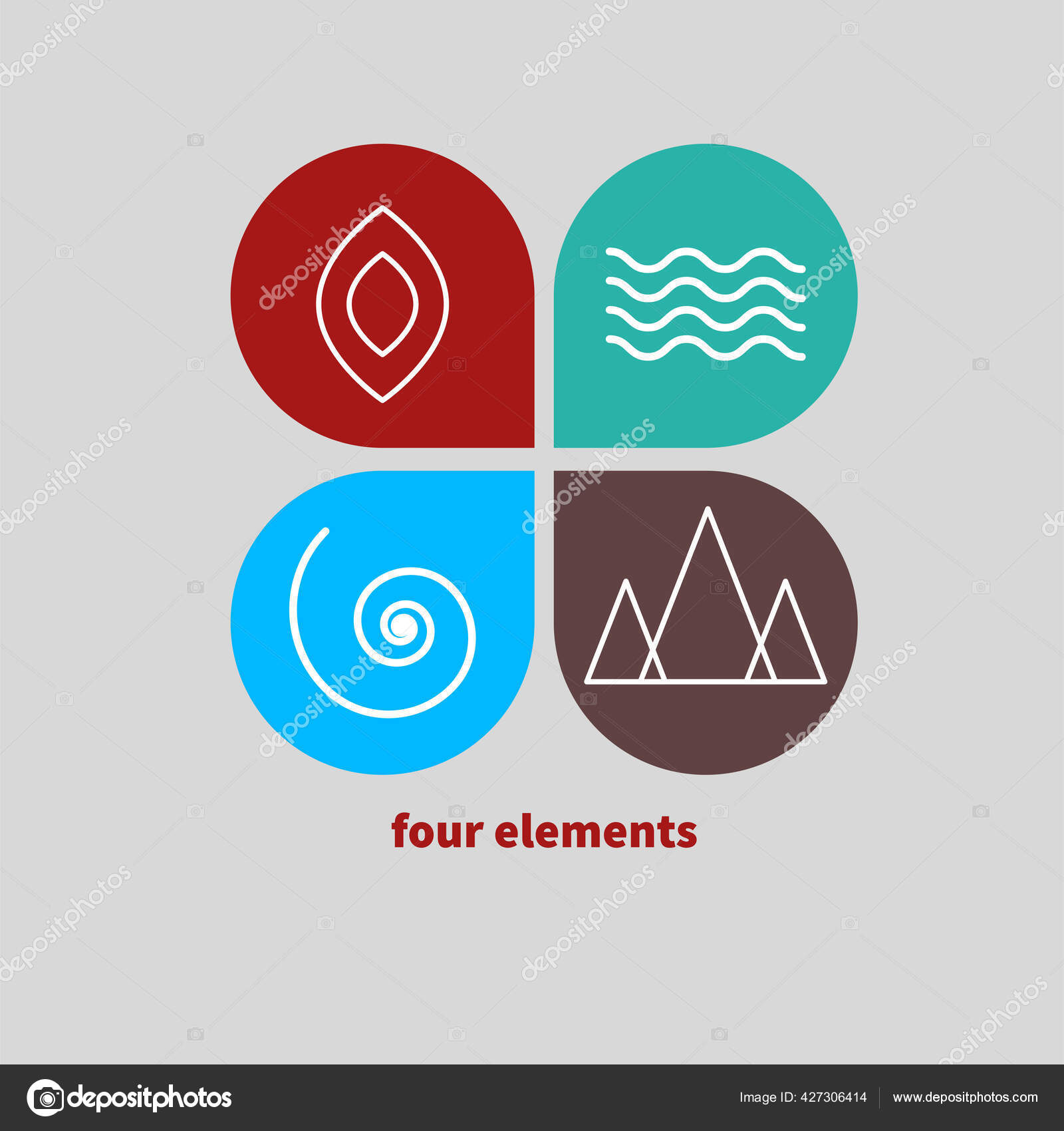 4 Elementos Naturais Do Ar E Dos Símbolos De Fogo Da água Da Terra Com  Linhas Abstratas, Desenho Do Vetor Ilustração do Vetor - Ilustração de  logotipo, azul: 191522454