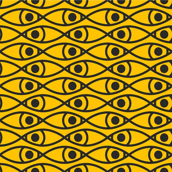 Fische oder Augen abstrakte geometrische Muster. Druck mit Augen — Stockvektor