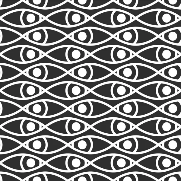 물고기나 눈은 추상적 인 기하학적 패턴입니다. 눈을 가진 인쇄 물 — 스톡 벡터