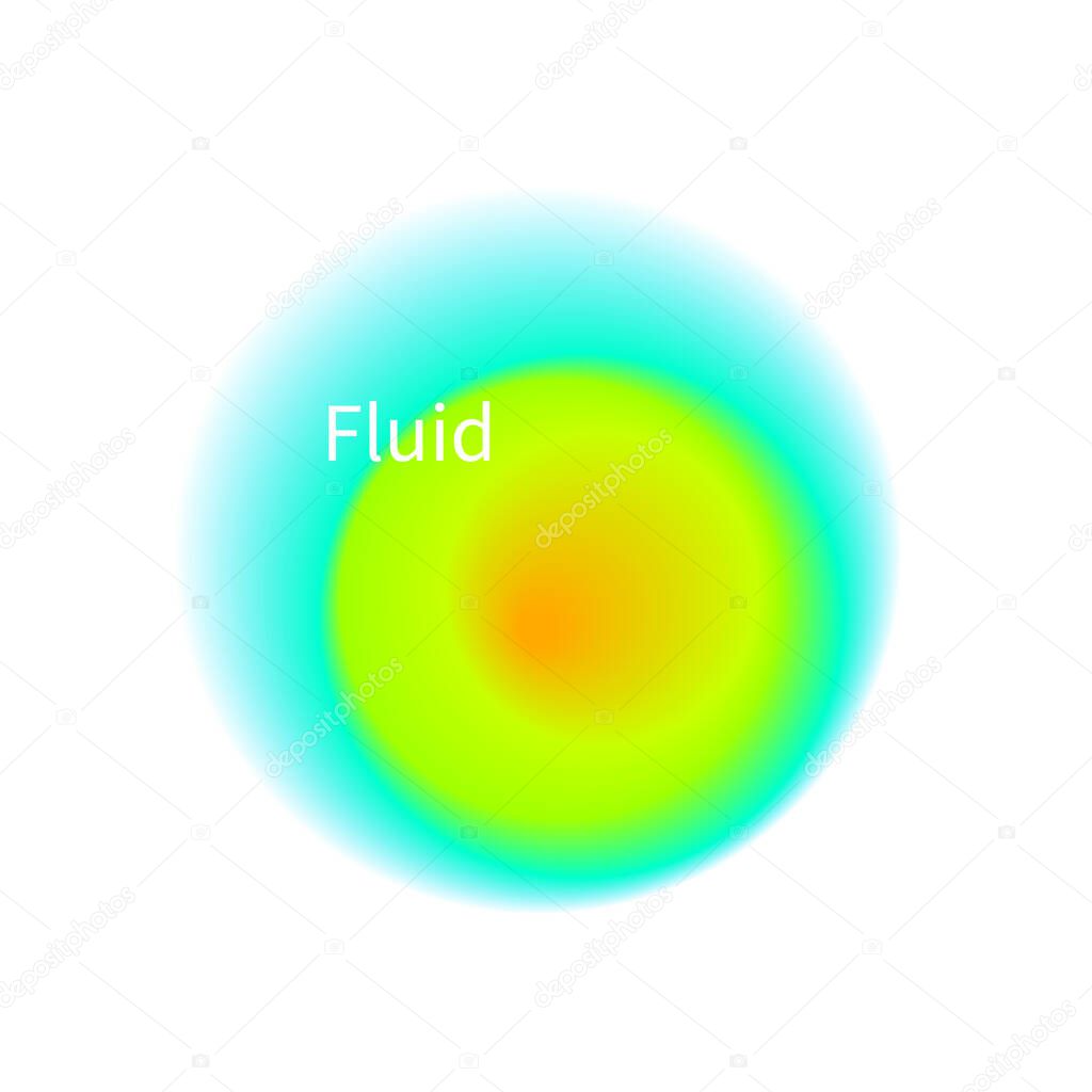 Blurry abstract round frame. Futuristic circle, fluid. Vector design element