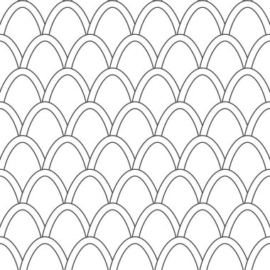 Balık pulları pürüzsüz desen. Deniz kızı kuyruğu geçmişi. Daireler çizerek desen. Balık pulu afişi. Vektör illüstrasyonu